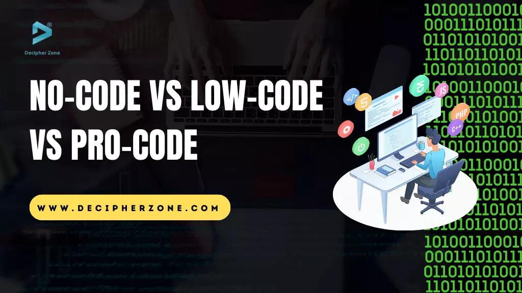 Know the Differences: No-code Vs Low-code Vs Pro-code